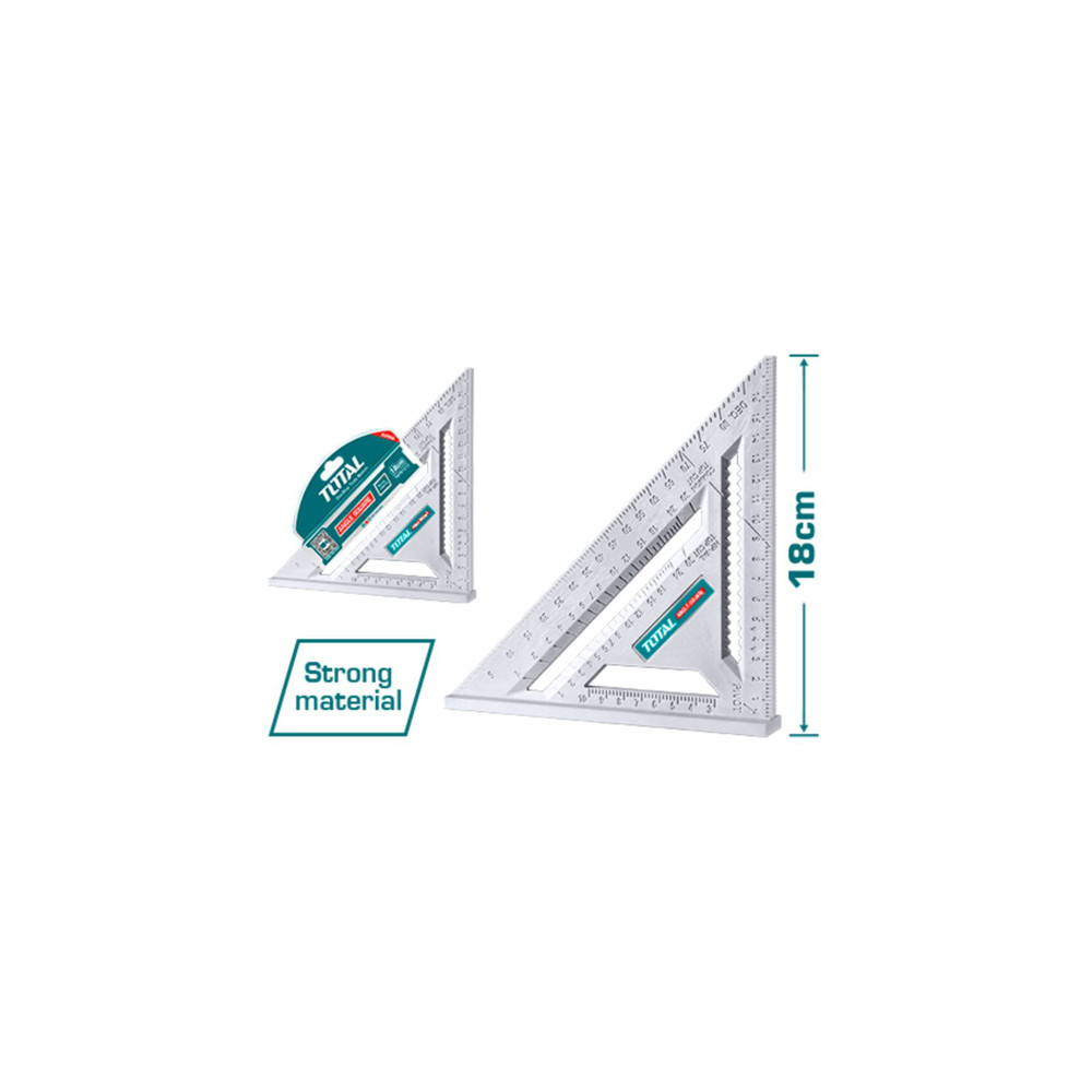 Измервателен триъгълник TOTAL, metric, 180 мм