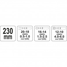 Клещи за кримпване на неизолирани кабелни обувки MC4, YATO, 230 мм, 0.5 – 6.0 мм