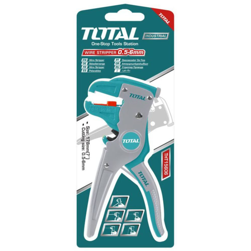 Автоматични клещи за заголване на кабели TOTAL, Industrial, 0.5 - 6 мм Автоматични клещи за заголване на кабели TOTAL, Industrial, 0.5 - 6 мм