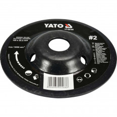 Диск за шлайфане YATO, изпъкнал, средни насечки, Ф 125 х 22.2 мм