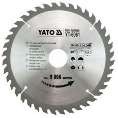 Карбиден диск за циркуляр YATO, Ф 184 х 30, T  40
