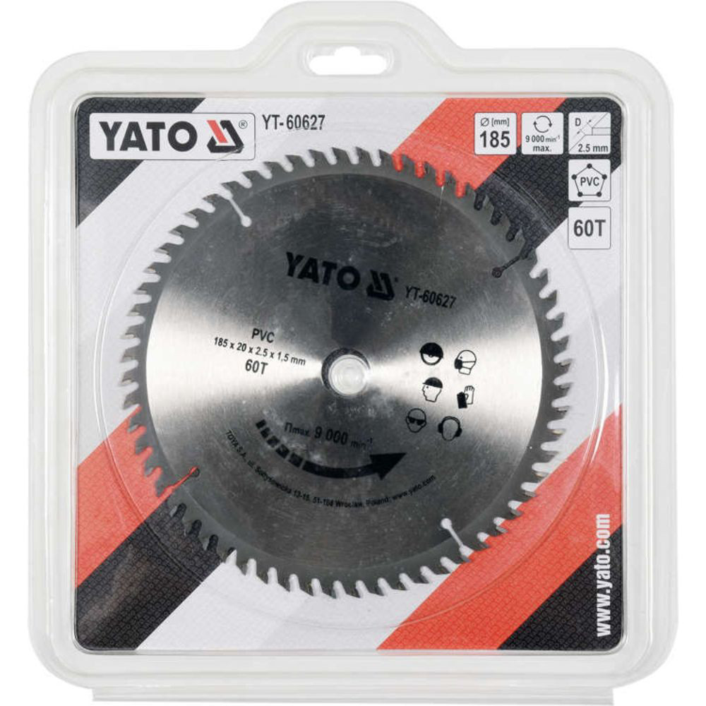 Диск за рязане на пластмаса YATO, Ф 185 x 20, T 60 Диск за рязане на пластмаса YATO, Ф 185 x 20, T 60