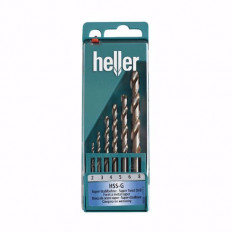 Комплект цилиндрични свредла HELLER, Super-G, HSSG, 6 части