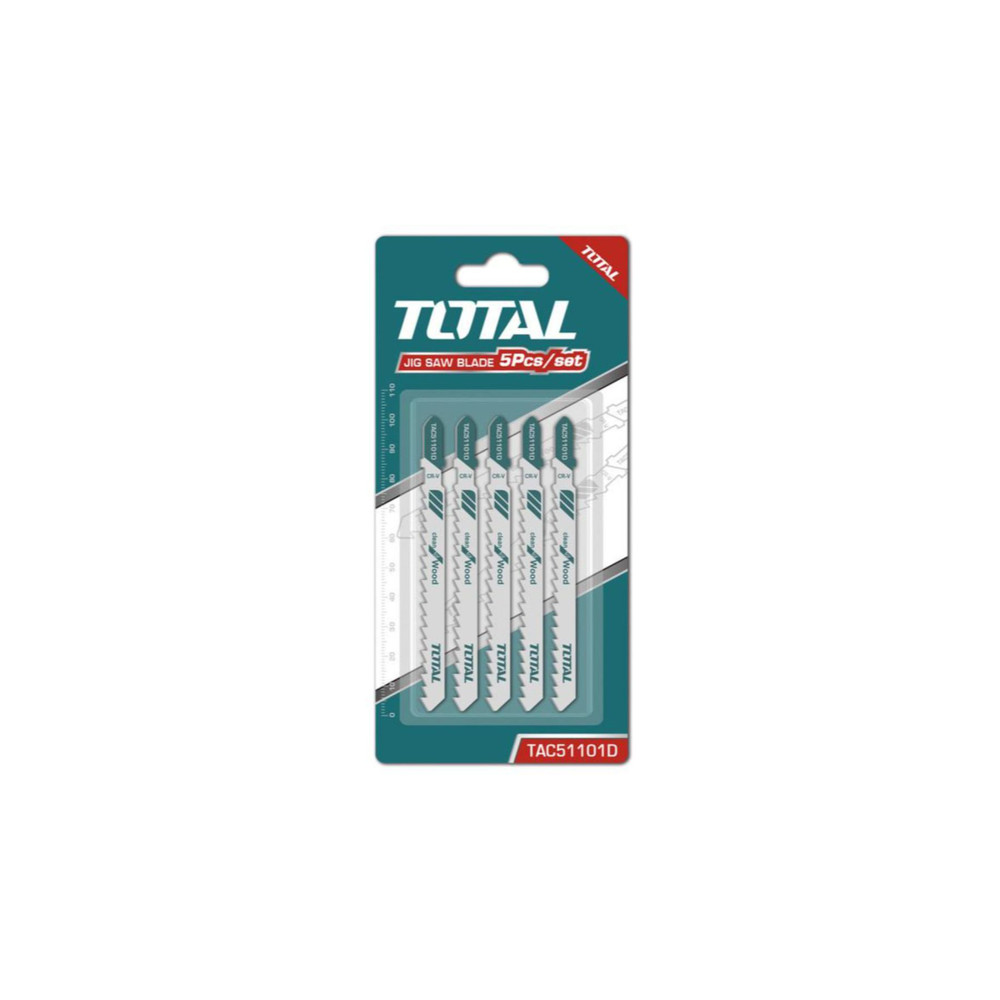 Нож за прободен трион TOTAL, HCS, дърво, 5 TPI, 5 броя Нож за прободен трион TOTAL, HCS, дърво, 5 TPI, 5 броя