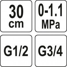 Манометър за водно налягане YATO, 3/4"-1/2", 11 Bar