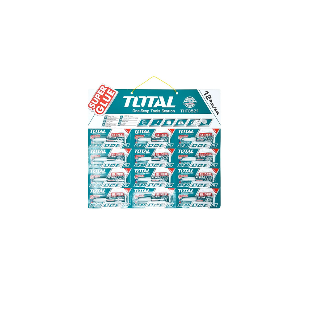 Универсално секундно лепило TOTAL, 3 гр., 12 броя Универсално секундно лепило TOTAL, 3 гр., 12 броя