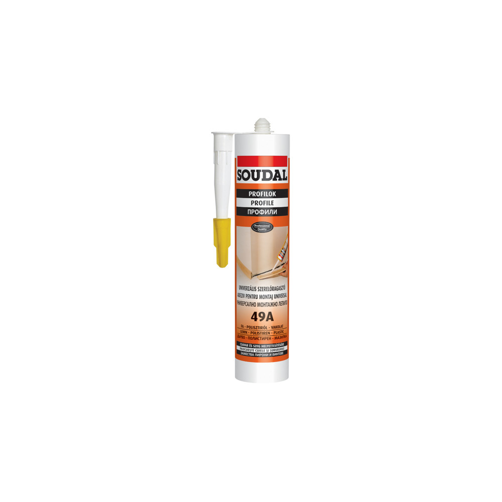 Универсално монтажно лепило SOUDAL 49А, 280 ml, бежов Универсално монтажно лепило SOUDAL 49А, 280 ml, бежов