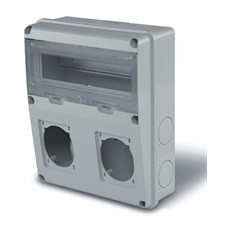 Табло за индустриални контакти и DIN модули IP55, UV, серия Enerbox 11 DIN, 2х16-32A Scame