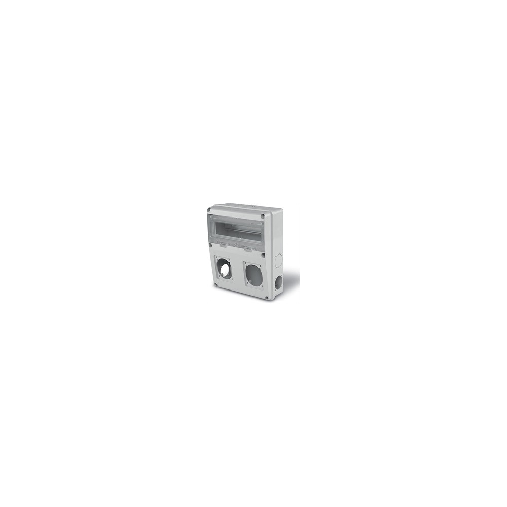 Табло за индустриални контакти и DIN модули IP55, UV, серия Enerbox /11 DIN, 2х16-32A и 4хшуко/ Scame