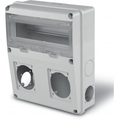 Табло за индустриални контакти и DIN модули IP55, UV, серия Enerbox /11 DIN, 2х16-32A и 4хшуко/ Scame