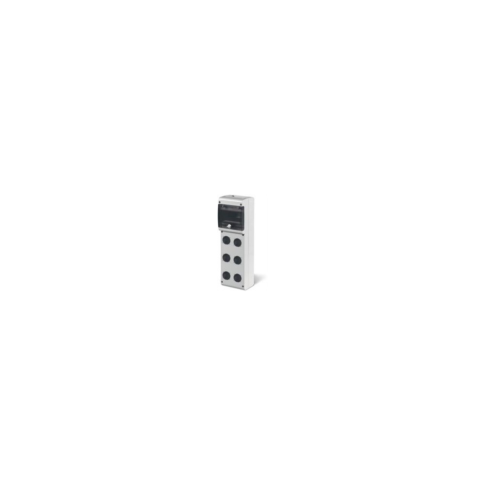 Табло за индустриални контакти и DIN модули IP66, UV, PG вход, серия BLOCK (6 DIN и 6хШуко) Scame Табло за индустриални контакти и DIN модули IP66, UV, PG вход, серия BLOCK (6 DIN и 6хШуко) Scame