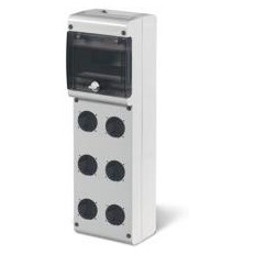Табло за индустриални контакти и DIN модули IP66, UV, PG вход, серия BLOCK (6 DIN и 6хШуко) Scame