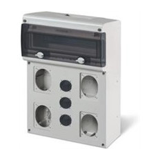 Табло за индустриални контакти и DIN модули IP66, UV, PG вход, серия BLOCK (14 DIN и 4х16A или 32A и 3хШуко) Scame