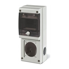 Табло за индустриални контакти и DIN модули IP66, UV, PG вход, серия BLOCK (4 DIN и 1х16A или 32A и 2хШуко) Scame