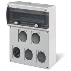 Табло за индустриални контакти и DIN модули IP66, UV, PG вход, серия BLOCK (14 DIN и 2х16A и 3х32A) Scame