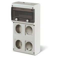 Табло за индустриални контакти и DIN модули IP66, UV, PG вход, серия BLOCK (11 DIN и 4х16A или 32A) Scame