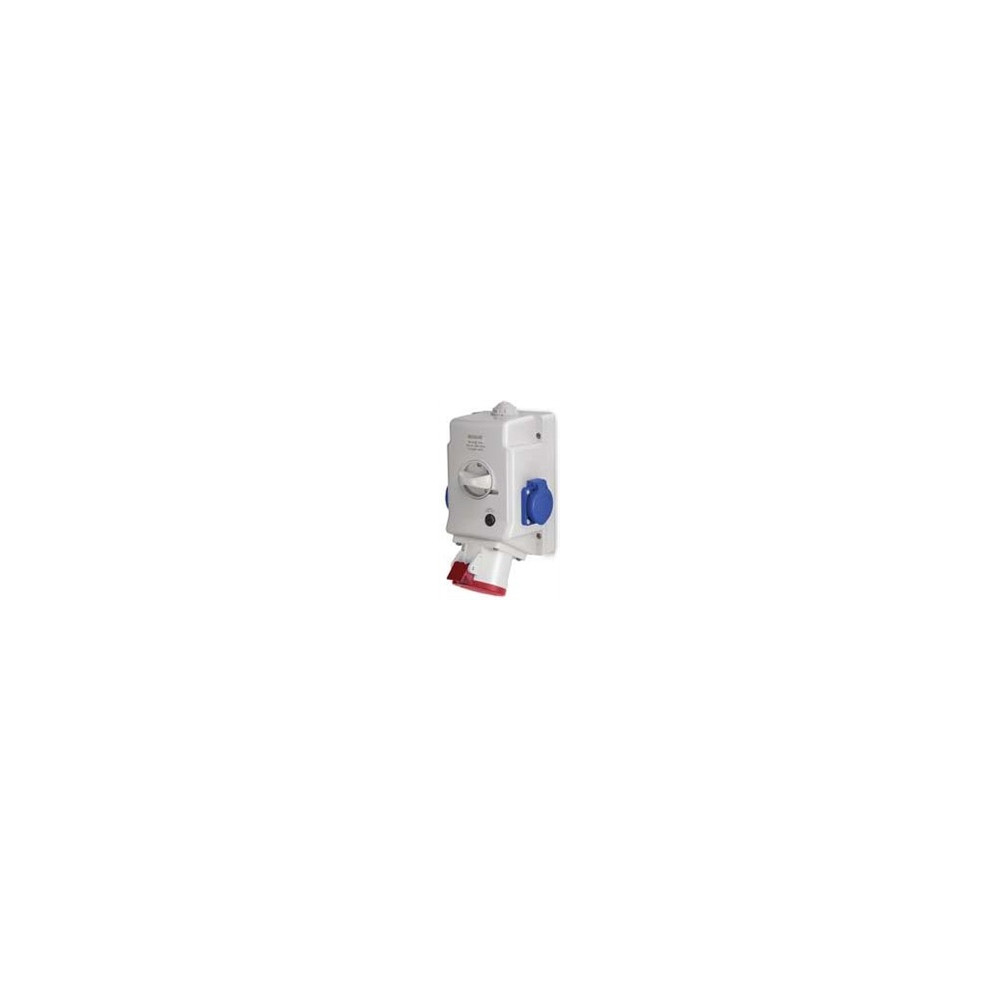 Промишлен комбиниран контакт 3P+N+Е 32A+2х шуко и ключ 0/I IP54 серия Optima Combi Scame Промишлен комбиниран контакт 3P+N+Е 32A+2х шуко и ключ 0/I IP54 серия Optima Combi Scame