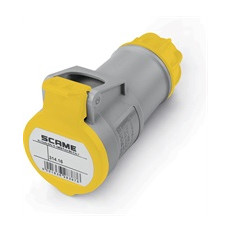 Промишлен контакт подвижен жълт 2P+Е 16A 4h IP44 серия XENIA Scame