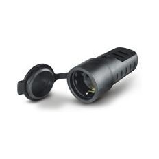 Куплунг черен с капак Шуко 2P+Т 16A ІP44 гумиран Scame