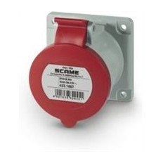 Промишлен контакт 3P+N+Е 16A 346-415V IP54 ПРАВ серия Optima панелен монтаж 75х75мм Scame