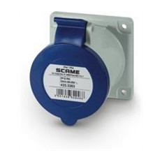 Промишлен контакт 2P+Е 32A 230V IP54 ПРАВ серия Optima панелен монтаж 75х75мм Scame
