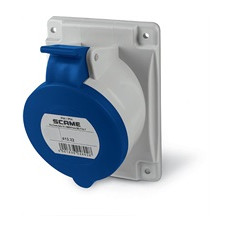 Промишлен контакт 2P+Е 32A 230V IP54 серия Optima панелен монтаж 84х106мм Scame