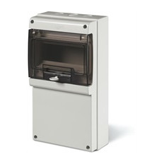 Табло за индустриални контакти и DIN модули IP66, UV, PG и М вход, серия Domino (8 DIN и плътен капак без отвори) Scame