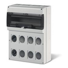 Табло за индустриални контакти и DIN модули IP66, UV, PG и М вход, серия Domino (24 DIN и 8х16A или 32A) Scame