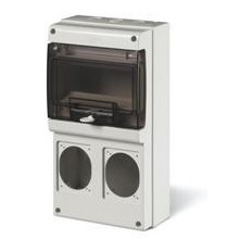 Табло за индустриални контакти и DIN модули IP66, UV, PG и М вход, серия Domino (8 DIN и 2х16A) Scame