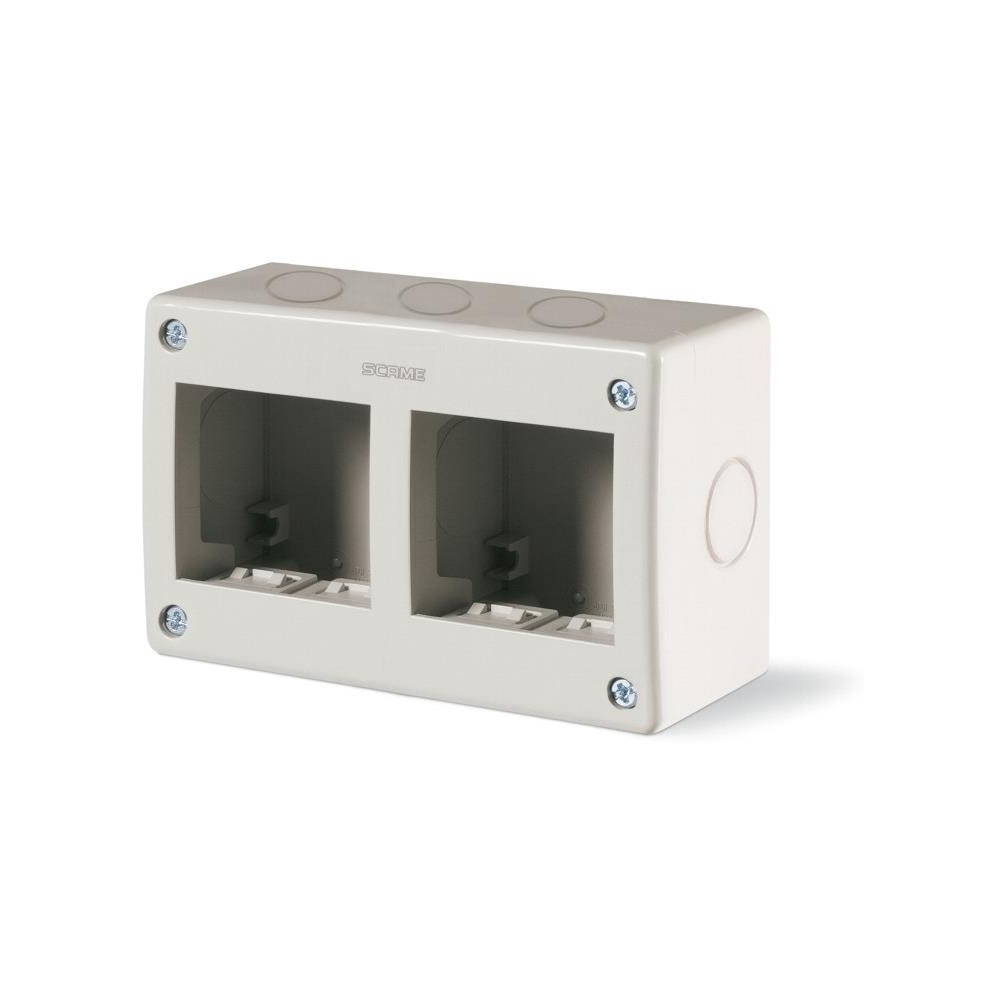 Конзола за открит монтаж IP40 2+2 мод. Unibox цвят СИВ Scame