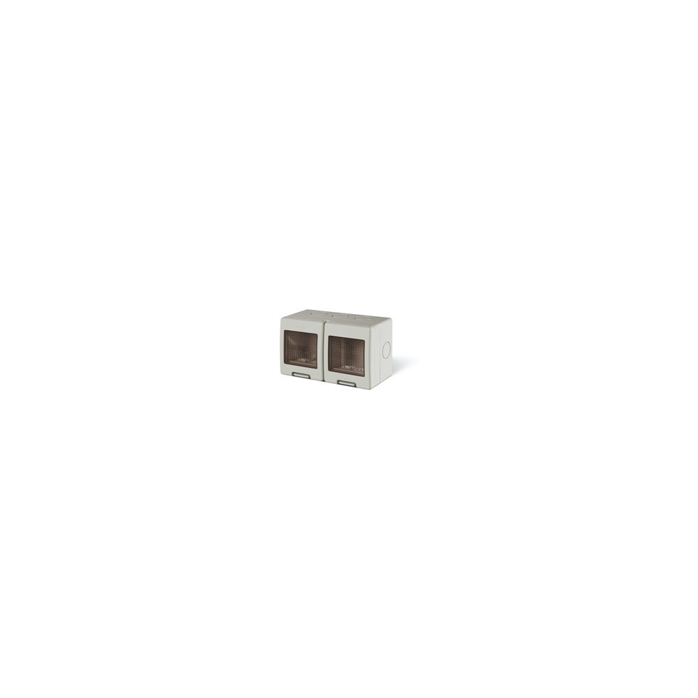 Конзола за открит монтаж с капак IP55 2+2 мод. Unibox цвят СИВ Scame