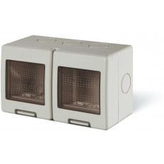 Конзола за открит монтаж с капак IP55 2+2 мод. Unibox цвят СИВ Scame