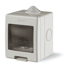 Конзола за открит монтаж с капак IP55 2 мод. Unibox цвят СИВ Scame