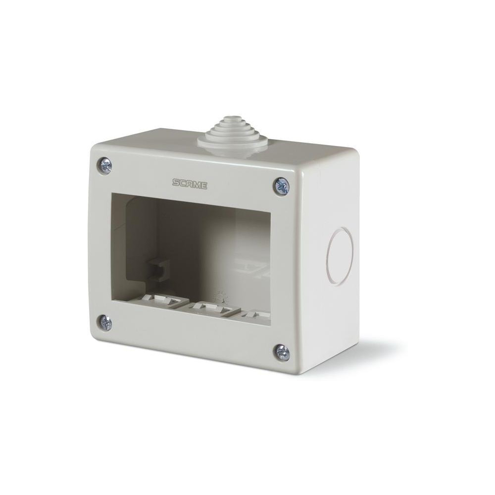 Конзола за открит монтаж IP40 3 мод. Unibox цвят СИВ Scame