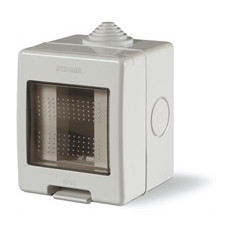 Конзола за открит монтаж с капак IP55 1 мод. Unibox цвят СИВ Scame