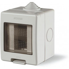 Конзола за открит монтаж с капак IP55 1 мод. Unibox цвят СИВ Scame