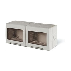 Конзола за открит монтаж с капак IP55 3+3 мод. Unibox цвят СИВ Scame