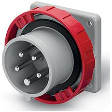 Промишлен щепсел 3P+N+Е 32A 346-415V IP66/67, 6h серия Optima панелен монтаж 75x75мм Scame