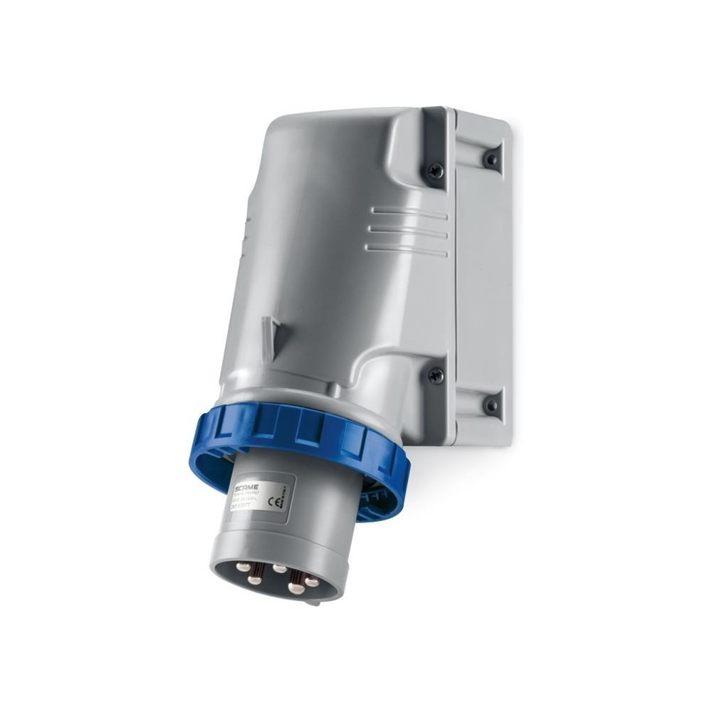 Промишлен щепсел 2P+Е 63A 200-250V IP67/69, 6h серия Optima Top за открит монтаж Scame