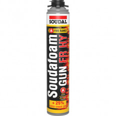 Огнеупорна монтажна пяна Soudal FR HY, пистолетна, 750 ml