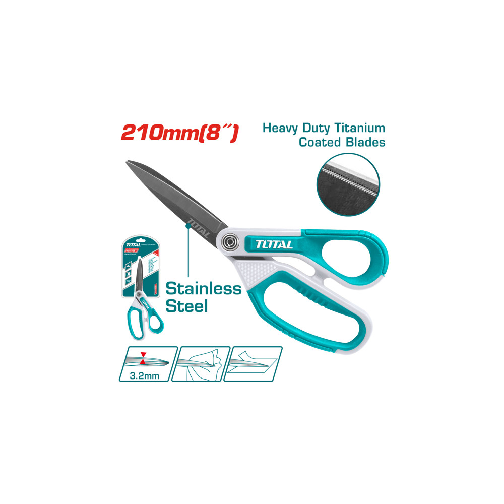 Ножици TOTAL Industiral, INOX, титаново покритие, 210 mm Ножици TOTAL Industiral, INOX, титаново покритие, 210 mm