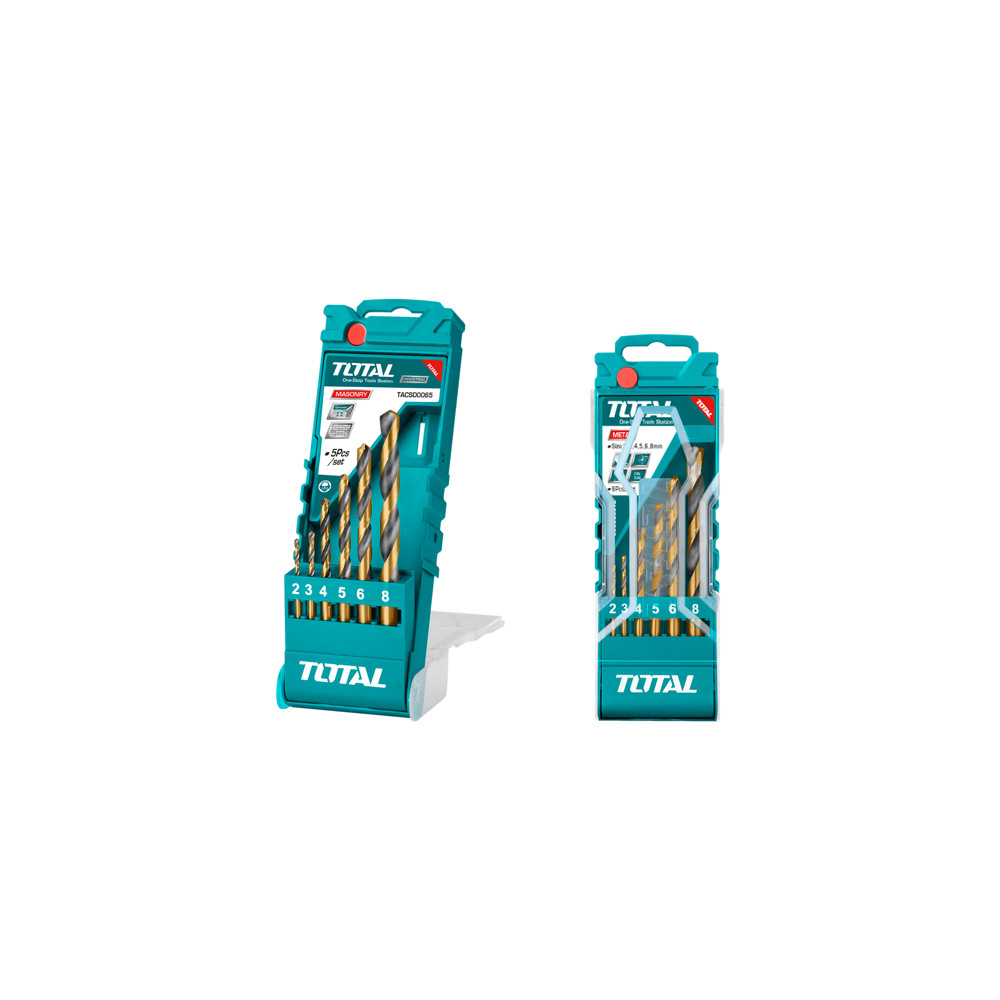 Комплект свредла TOTAL, HSS, 6 броя, Ø2 - Ø8 mm Комплект свредла TOTAL, HSS, 6 броя, Ø2 - Ø8 mm