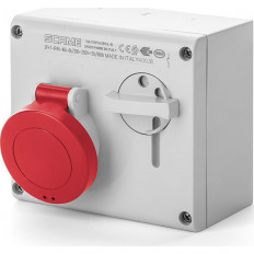 Промишлен контакт 3P+N+Е 32A IP44 с механична блокировка серия Omnia Scame