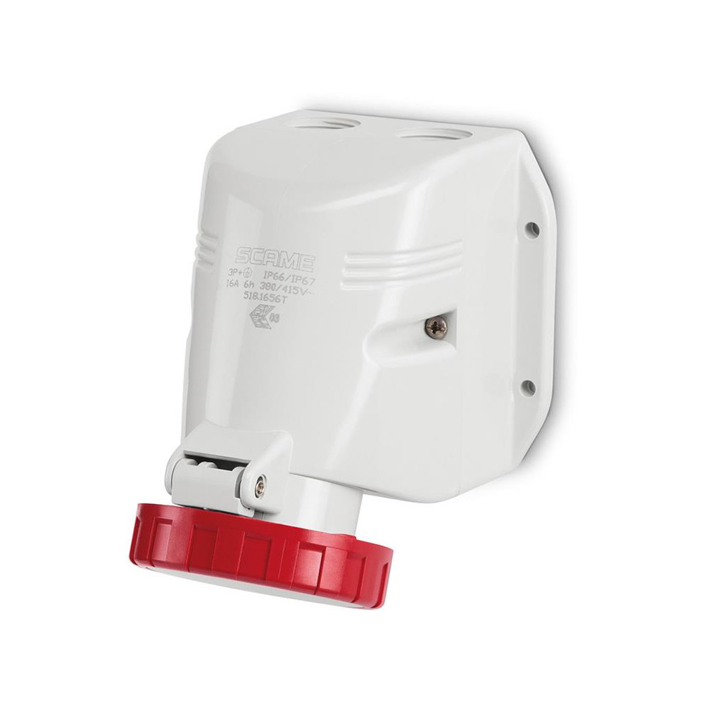 Промишлен контакт 3P+Е 16A 6h IP66 серия Optima Top M25 открит монтаж Scame