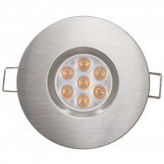 LED ЛУНА ЗА ВГРАЖДАНЕ НАСОЧЕНА IP44 6.5W, 2700K, 220 VAC, ТОПЛА СВЕТЛИНА, 45 САТИНИРАН НИКЕЛ