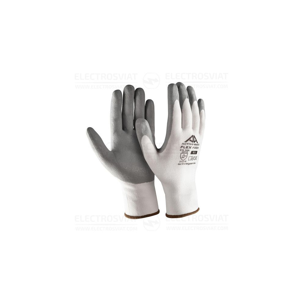 РАБОТНИ РЪКАВИЦИ ACTIVE FLEX, 13G ПОЛИЕСТЕР, СИВА ЛУНА НИТРИЛОВА ПЯНА, 10/XL