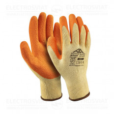 РАБОТНИ РЪКАВИЦИ ACTIVE GRIP, 10G ПОЛИЕСТЕР, ОРАНЖЕВ НАБРЪЧКАН ЛАТЕКС - 10/XL