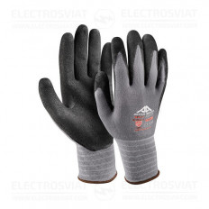 РАБОТНИ РЪКАВИЦИ ACTIVE GRIP,15G - НАЙЛОН/СПАНДЕКС - ГЛАДЪК ЧЕРЕН НИТРИЛ (1) + ПЯСЪЧЕН ЧЕРЕН НИТРИЛ (2)-10/XL