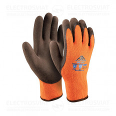 РАБОТНИ РЪКАВИЦИ ACTIVE ICE, 10G - АКРИЛНО БУКЛЕ - ПЯСЪЧЕН КАФЯВ ЛАТЕКС-9/L
