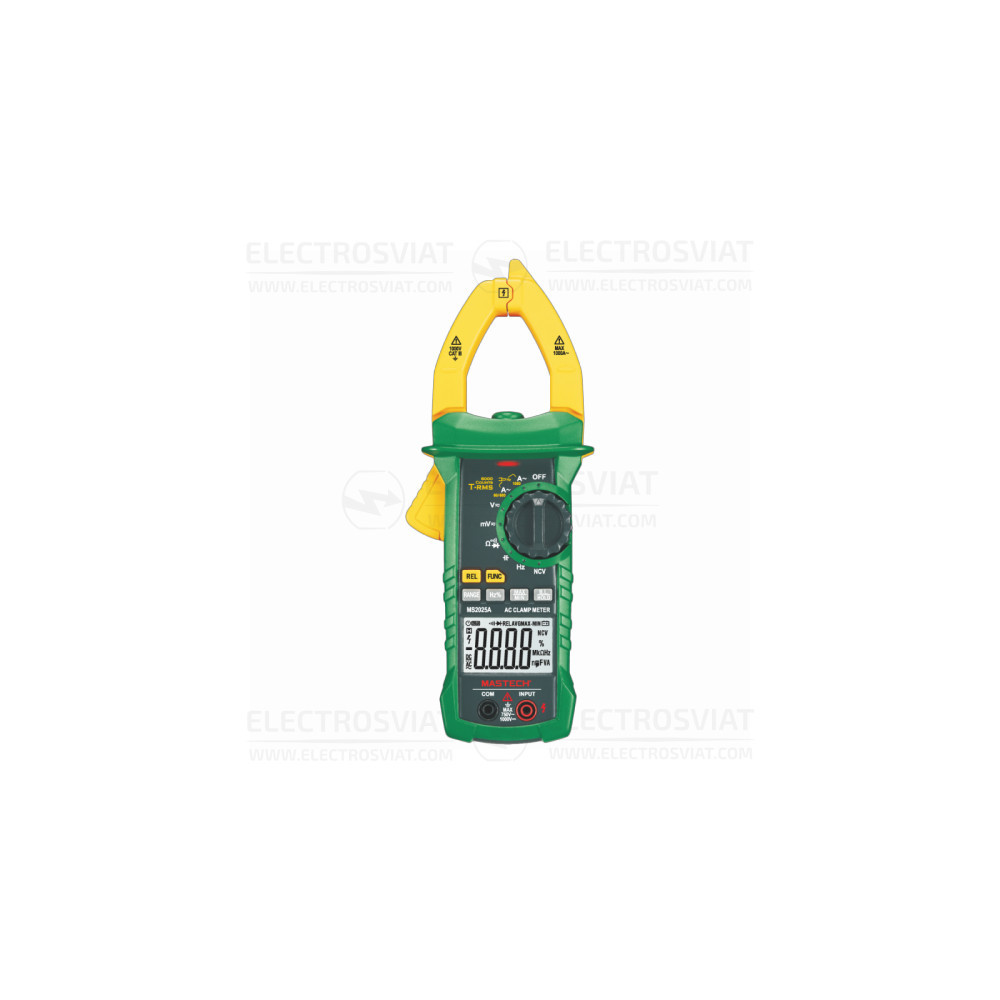 АМПЕРКЛЕЩИ, LCD(6000), VDC, VAC, AAC, OHM, F, HZ, TRMS, MS2025A